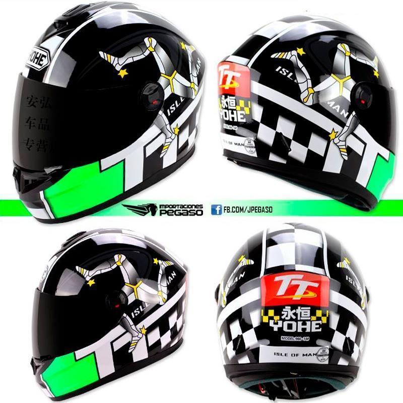 CASCO MOTO YOHE DISEÑO VERDE NUEVOS