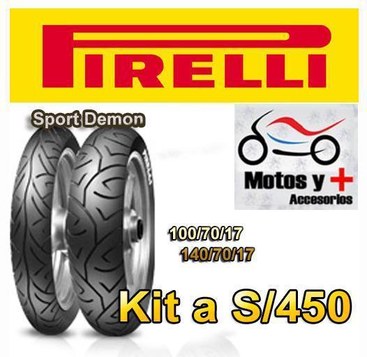 llanta moto pirelli sport demon 100/70/17 y 140/70/17