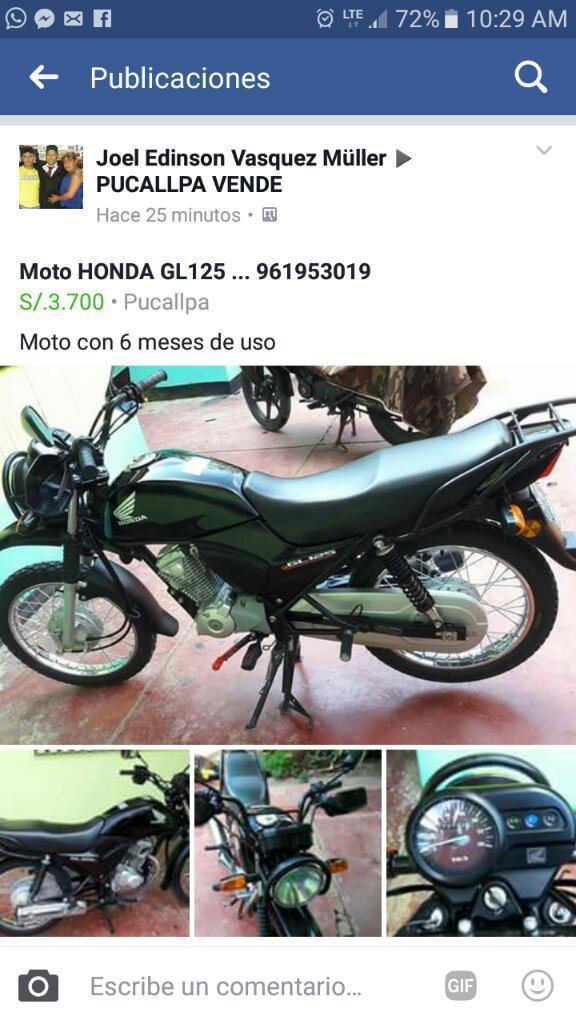 Moto Honda Gl125 con 6 Meses de Uso
