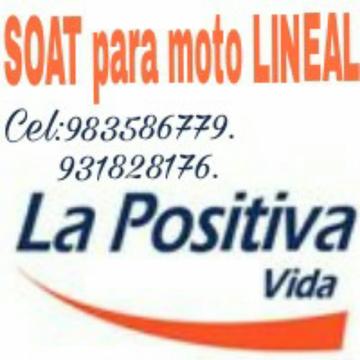 Soat Moto Lineal Delivery. 130