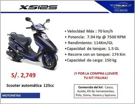 SCOOTERS CON PROMOCIÓN KIT ITALIKA