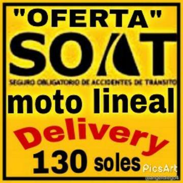 Ofrecemos Soat para Moto Lineal Delivery