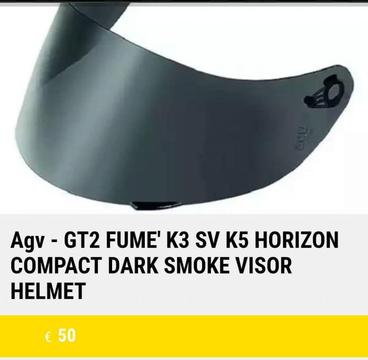 Visera visor mica AGV GT2 , FUME , K3 SV , HORIZON , COMPACT , DARK SMOKE , VISOR ELMET