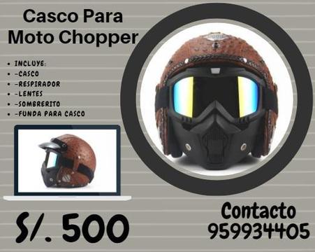 CASCO DE CUERO PARA MOTO CHOPPER . HARLEY DAVIDSON
