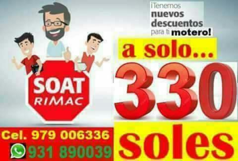 Soat para Moto a 330 Soles