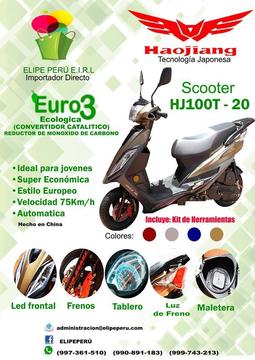 Moto Scooter HJ100T20 Euro 3, 0 kilómetros