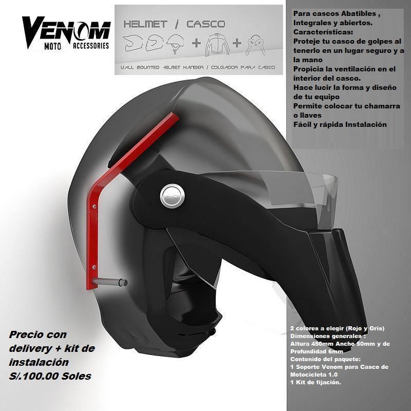 Soporte/Colgador de aluminio Venom para Casco de Moto
