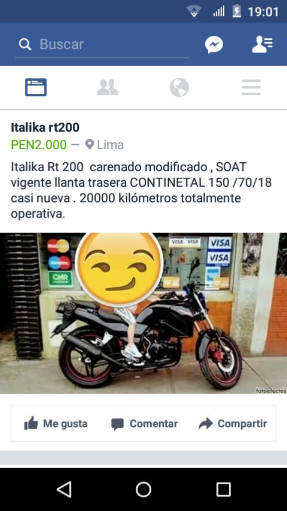 Italika Rt 200 Operativa Soat , Negociab