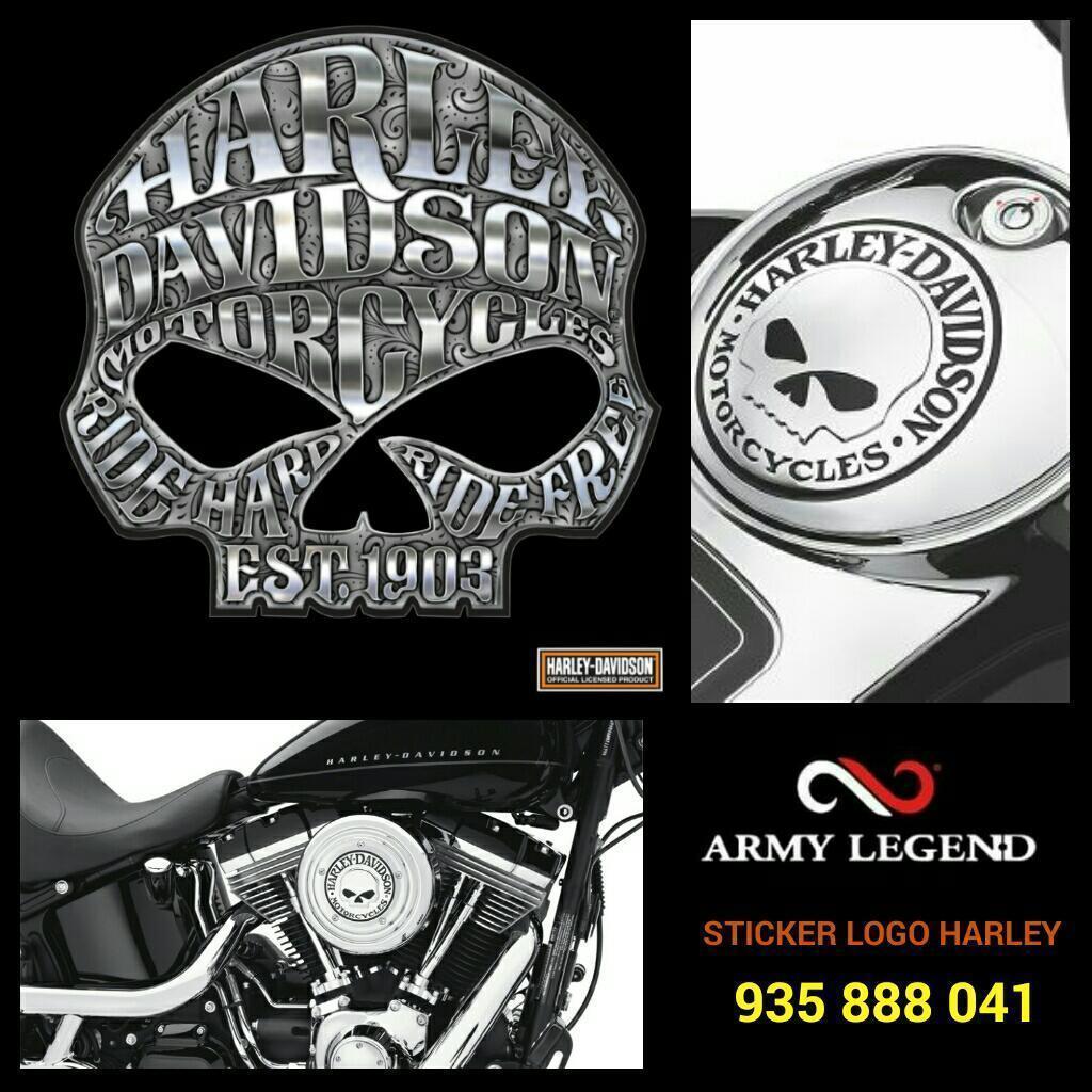 Sticker 3d Harley Davidson Skull