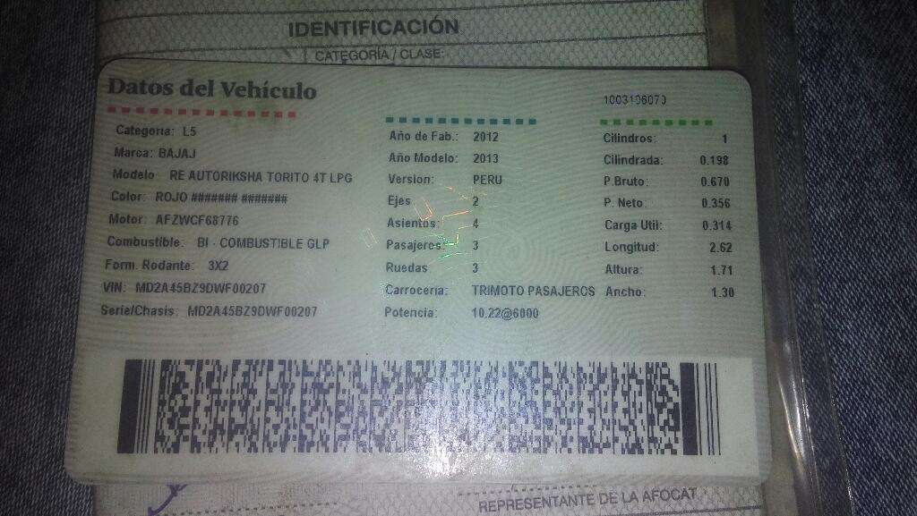 Vendo Moto Torito 4 Tiempos Dual