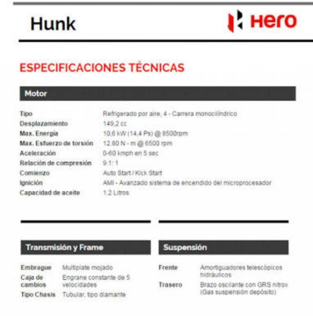 Vendo Moto Hero Hunk